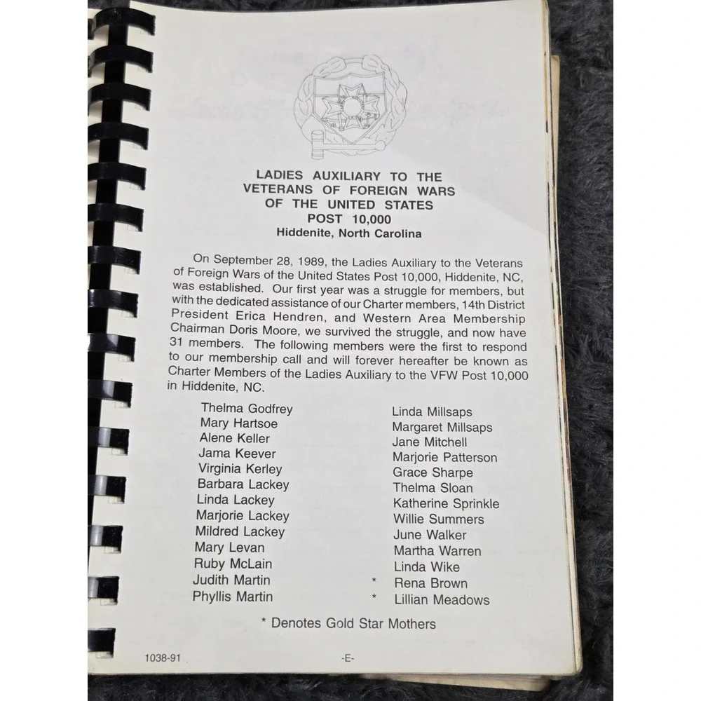 Ladies Auxiliary To V.F.W. Hiddenite,‎ North Carolina Cookbook 1991 Post 10000